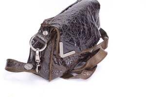 REVEL New York Brown Cracked Leather Flap Crossbody Shoulder Bag